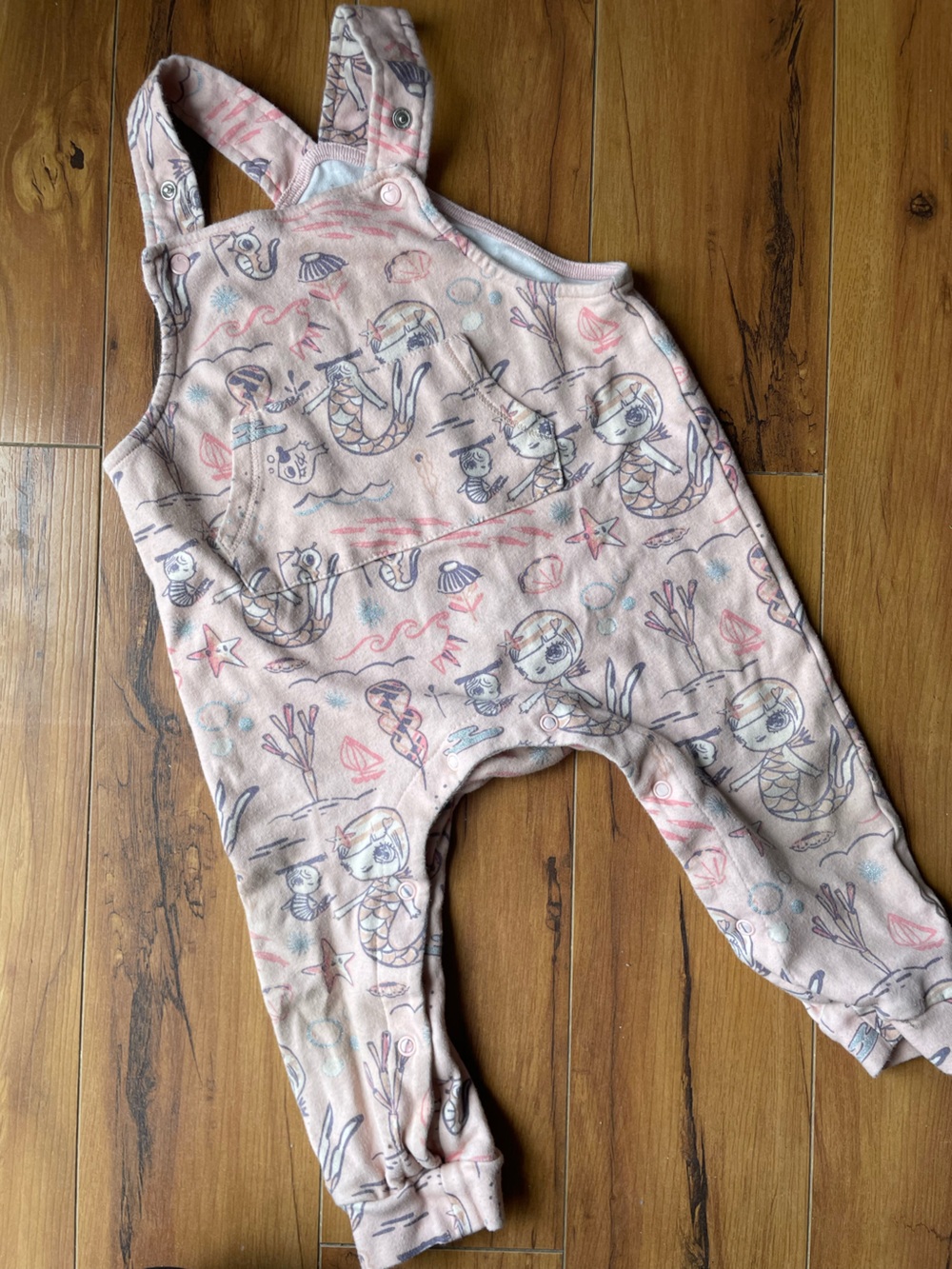Apple Park Organic Cotton Pink Baby Overalls